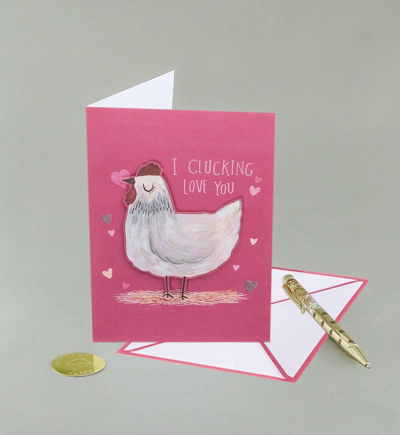 imageGraphique Handmade Valentines Card Pick You Pickle Romantic Love and Cute Greeting Wife Girlfriend Husband Boyfriend Her Him Kid 5 x 7Clucking Love You