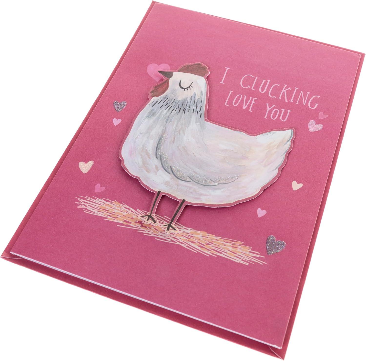 imageGraphique Handmade Valentines Card Pick You Pickle Romantic Love and Cute Greeting Wife Girlfriend Husband Boyfriend Her Him Kid 5 x 7Clucking Love You