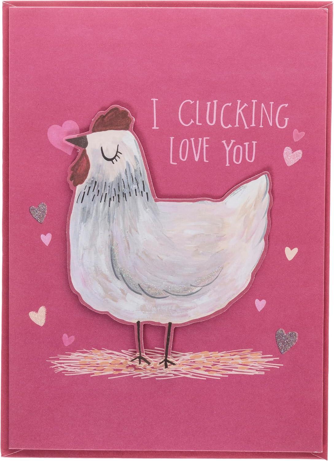 imageGraphique Handmade Valentines Card Pick You Pickle Romantic Love and Cute Greeting Wife Girlfriend Husband Boyfriend Her Him Kid 5 x 7Clucking Love You