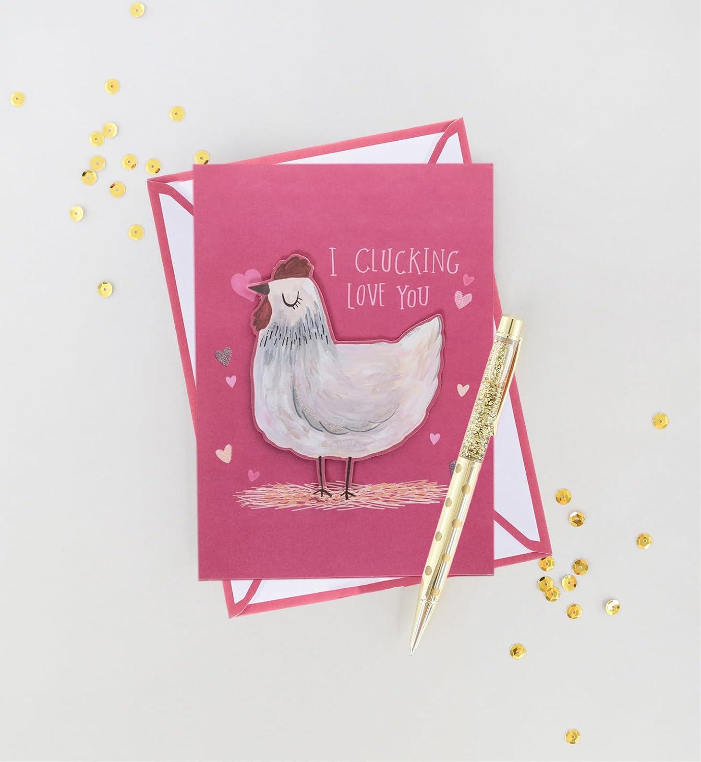 imageGraphique Handmade Valentines Card Pick You Pickle Romantic Love and Cute Greeting Wife Girlfriend Husband Boyfriend Her Him Kid 5 x 7Clucking Love You