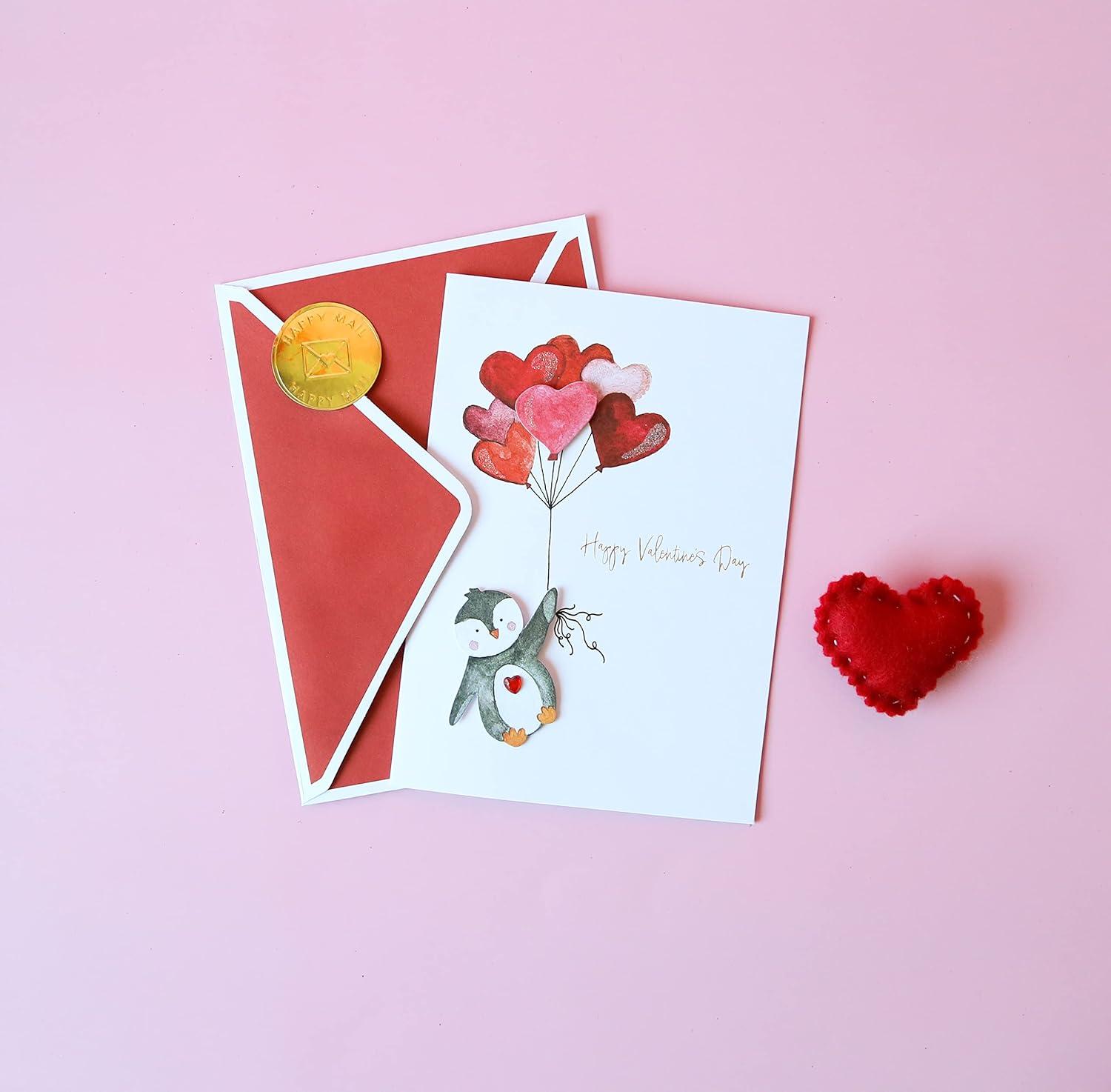 imageGraphique Handmade Valentines Card Pick You Pickle Romantic Love and Cute Greeting Wife Girlfriend Husband Boyfriend Her Him Kid 5 x 7Penguin Love