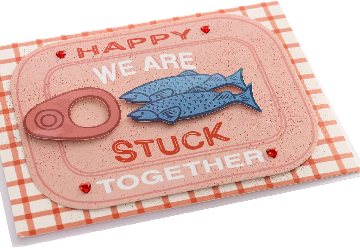 imageGraphique Handmade Valentines Card Pick You Pickle Romantic Love and Cute Greeting Wife Girlfriend Husband Boyfriend Her Him Kid 5 x 7Stuck Together
