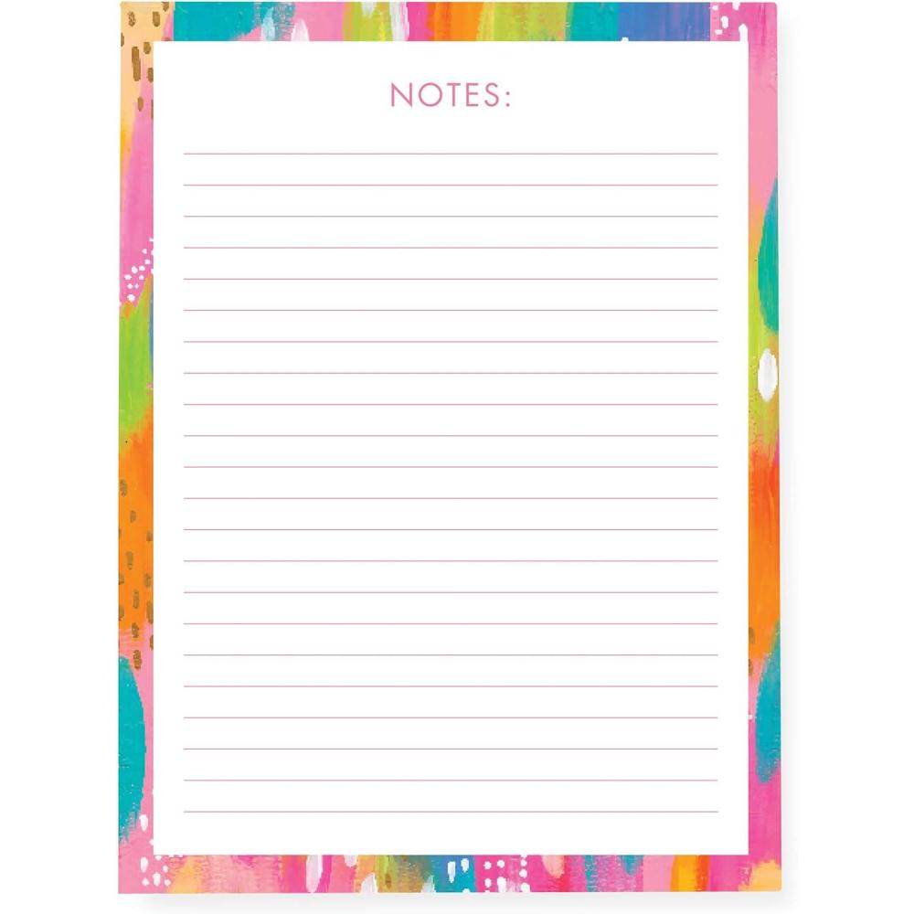 imageGraphique Daily ToDo List Notepad 150 TearAway Sheets Floral Task Planner Daily Organizer with Hourly Schedule Notes Writing Pad 6 x 8Brush Strokes