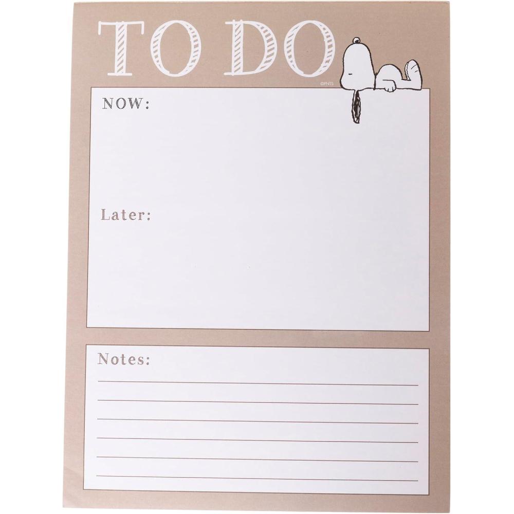 imageGraphique Daily ToDo List Notepad 150 TearAway Sheets Floral Task Planner Daily Organizer with Hourly Schedule Notes Writing Pad 6 x 8Snoopy