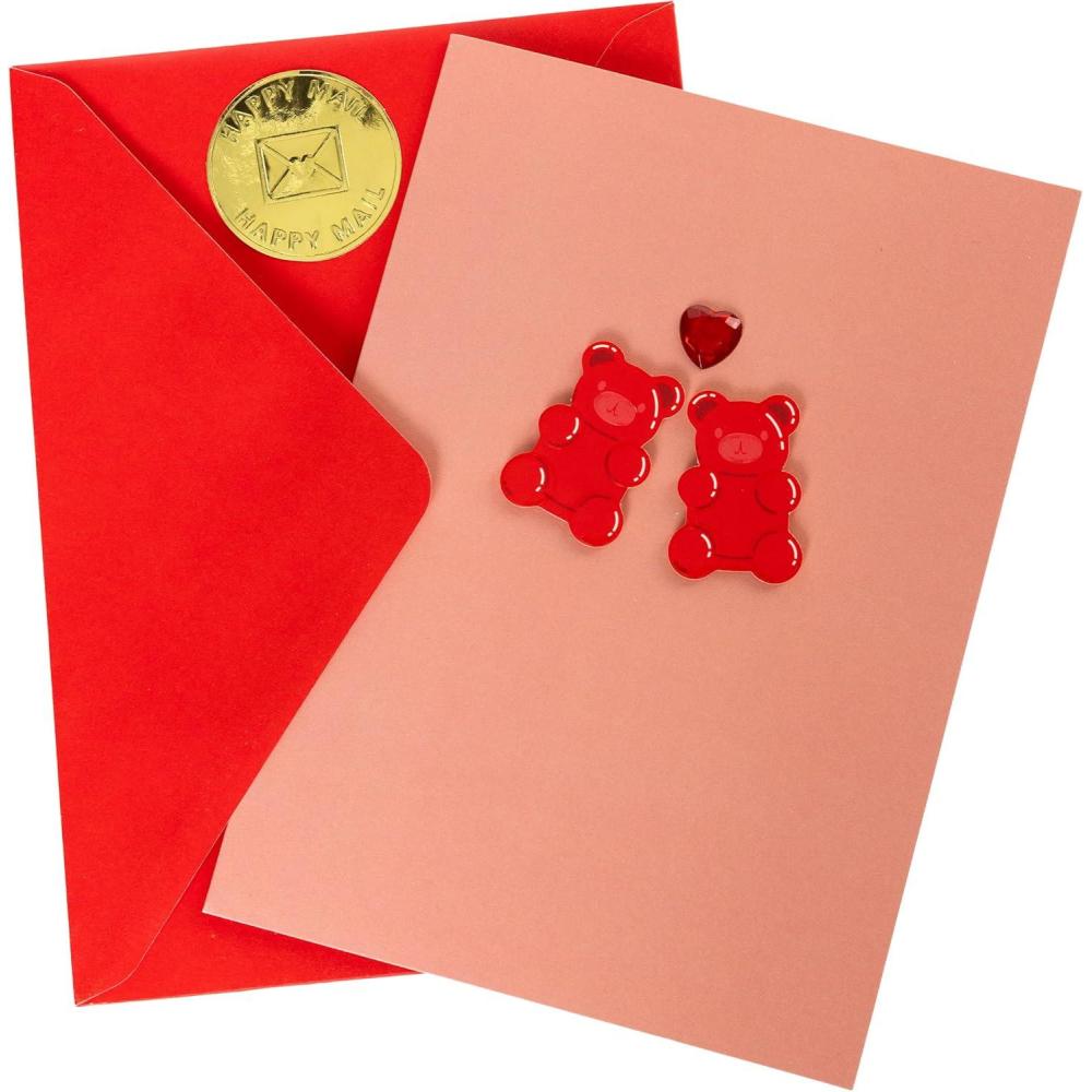 imageGraphique Handmade Valentines Card Pick You Pickle Romantic Love and Cute Greeting Wife Girlfriend Husband Boyfriend Her Him Kid 5 x 7Gummy Bears Heart