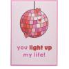 Graphique Handmade Valentine’s Card, Pick You Pickle, Romantic, Love and Cute Greeting, Wife Girlfriend, Husband Boyfriend, Her Him Kid, 5” x 7”(Disco Ball)