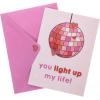 Graphique Handmade Valentine’s Card, Pick You Pickle, Romantic, Love and Cute Greeting, Wife Girlfriend, Husband Boyfriend, Her Him Kid, 5” x 7”(Disco Ball)