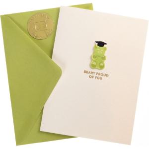 Graphique 2025 Grad Handmade Card, Graduation Congratulations, Color-Coordinated Envelope, 5” x 7”(Beary Proud of You)