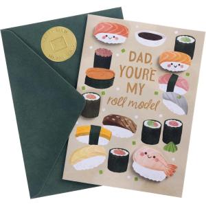 Graphique 2025 Grad Handmade Card, Graduation Congratulations, Color-Coordinated Envelope, 5” x 7”(Sushi Dad)