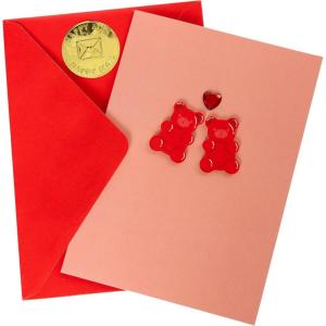 Graphique Handmade Valentine’s Card, Pick You Pickle, Romantic, Love and Cute Greeting, Wife Girlfriend, Husband Boyfriend, Her Him Kid, 5” x 7”(Gummy Bears Heart)