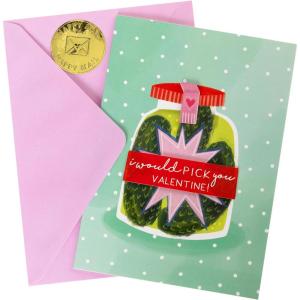 Graphique Handmade Valentine’s Card, Pick You Pickle, Romantic, Love and Cute Greeting, Wife Girlfriend, Husband Boyfriend, Her Him Kid, 5” x 7”(Pick You Pickle)