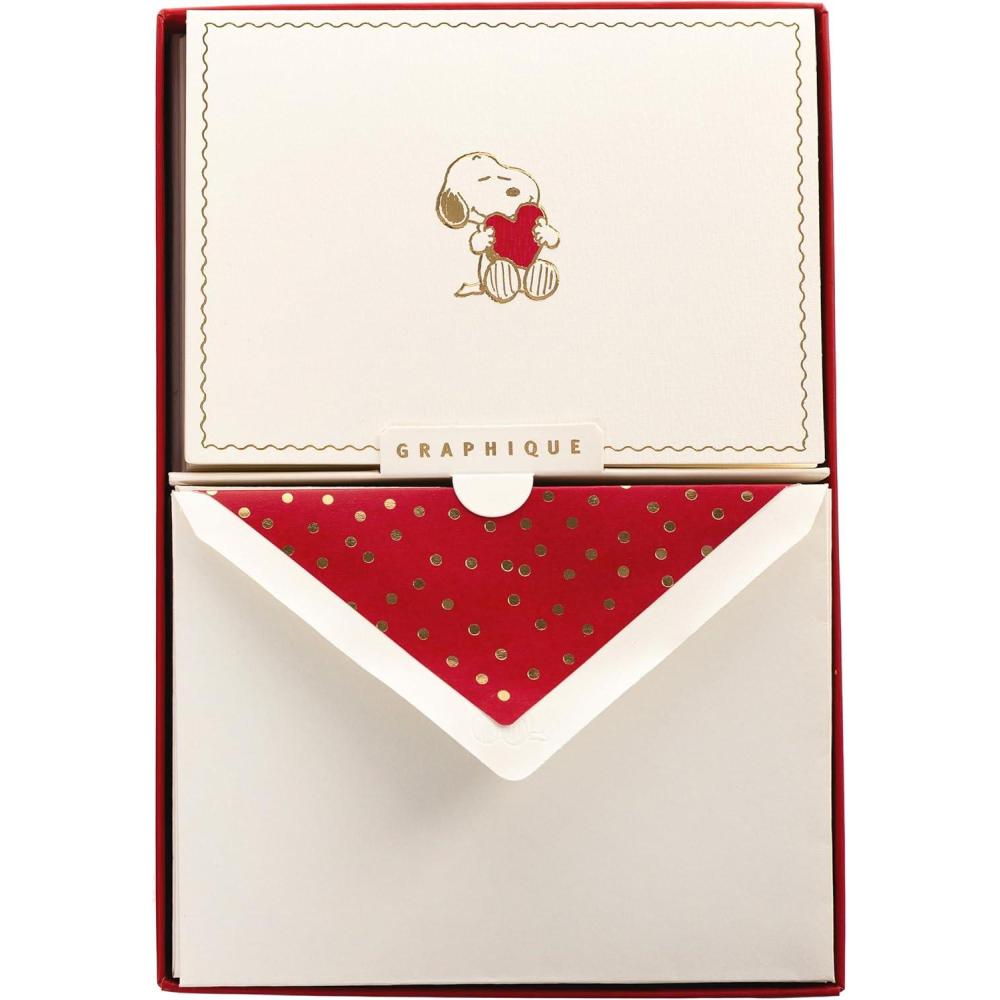 imageGraphique Sun Designer Cards Luxe Collection Gold Foil Embossed Stationary Boxed Set 10 Blank Cards with 11 Envelopes All Occasion Greetings 525quot x 38quotPeanuts