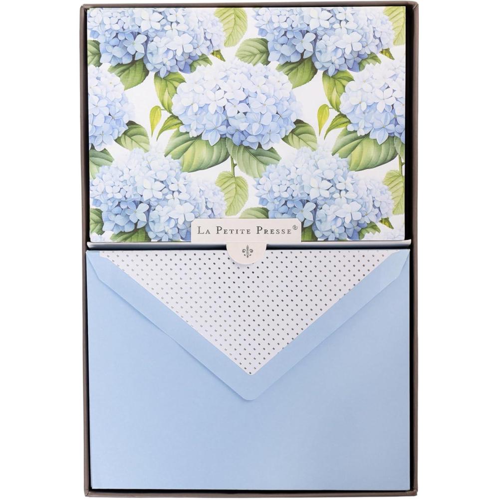 imageHortensia Designer Cards by Graphique Luxe Collection Silver Foil Embossed Stationary Boxed Set 10 Blank Cards with 11 Envelopes All Occasion Greetings 525quot x 38quotHortensia