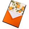 Hortensia Designer Cards by Graphique Luxe Collection, Silver Foil Embossed Stationary Boxed Set, 10 Blank Cards with 11 Envelopes, All Occasion Greetings, 5.25″ x 3.8″(L’orange)