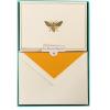 Graphique Sun Designer Cards Luxe Collection, Gold Foil Embossed Stationary Boxed Set, 10 Blank Cards with 11 Envelopes, All Occasion Greetings, 5.25″ x 3.8″(Bee)