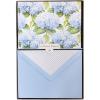 Hortensia Designer Cards by Graphique Luxe Collection, Silver Foil Embossed Stationary Boxed Set, 10 Blank Cards with 11 Envelopes, All Occasion Greetings, 5.25″ x 3.8″(Hortensia)