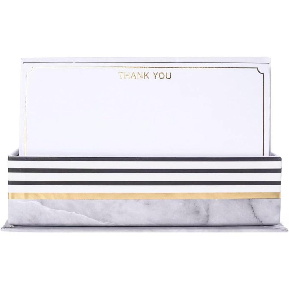 imagequotGraphique Gray Granite Flat Notes  Design Embellished with Gold Foil 50 Note Cards and Matching Envelopes for Thank You Notes Invitations Gifts and More 5625quotquot x 35quotquotquot NT1333MBGray Granite
