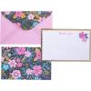 “Graphique Gray Granite Flat Notes – Design Embellished with Gold Foil, 50 Note Cards and Matching Envelopes for Thank You Notes, Invitations, Gifts and More, 5.625″” x 3.5″”” (NT1333MB)(Navy Floral)