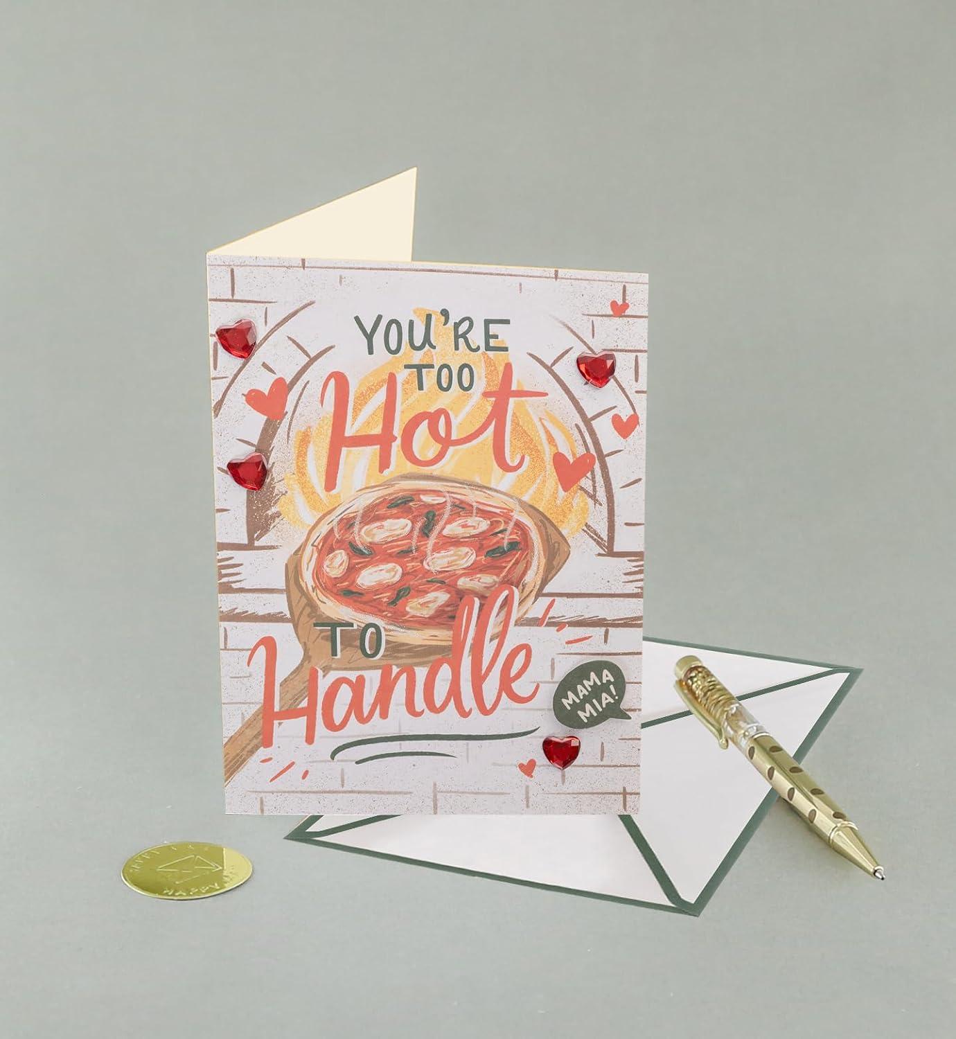 imageGraphique Handmade Valentines Day Card Romantic and Cute Him Her Kid ColorCoordinated Envelope 5quot x 7quot Bear HeartToo Hot to Handle