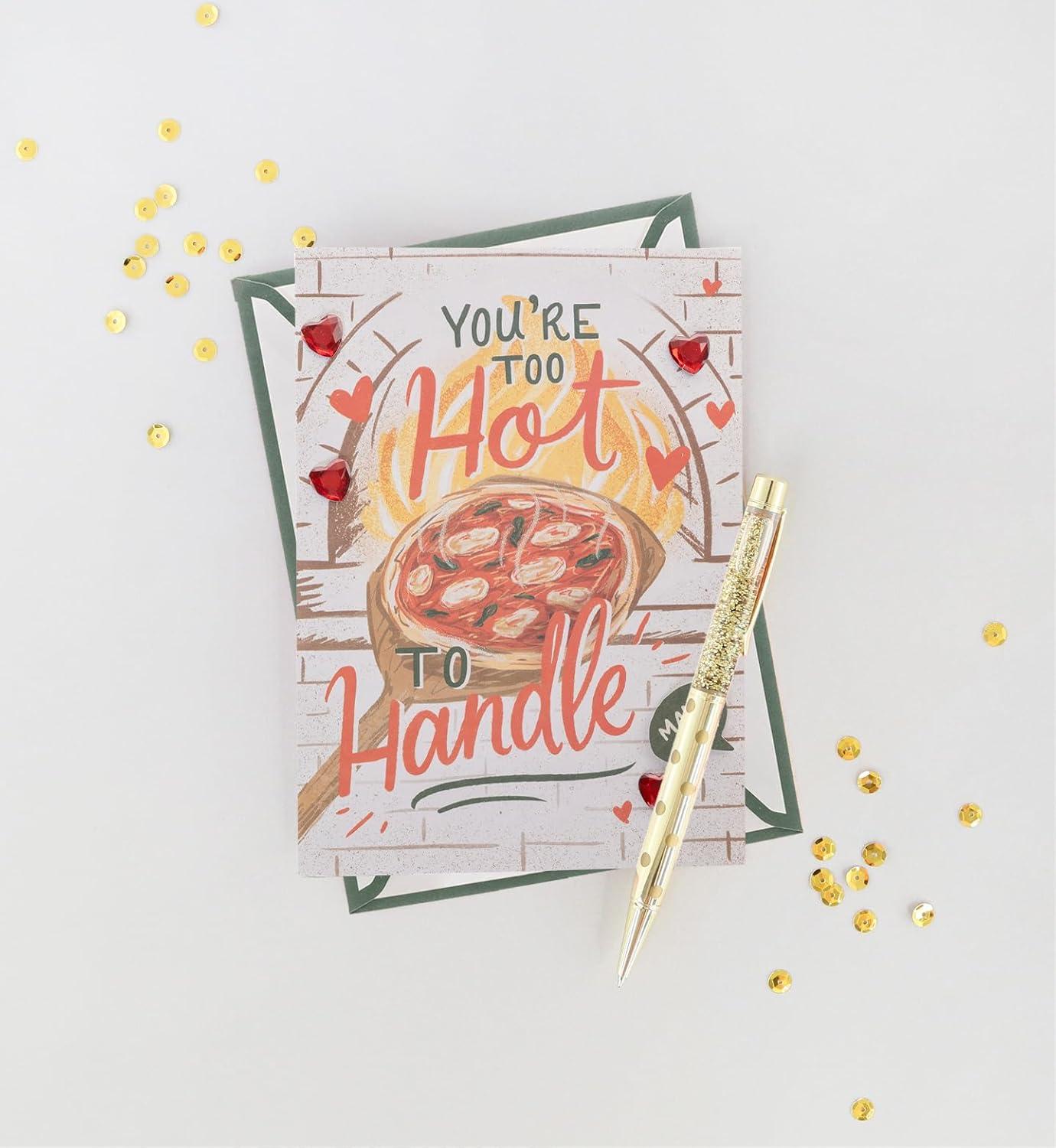 imageGraphique Handmade Valentines Day Card Romantic and Cute Him Her Kid ColorCoordinated Envelope 5quot x 7quot Bear HeartToo Hot to Handle