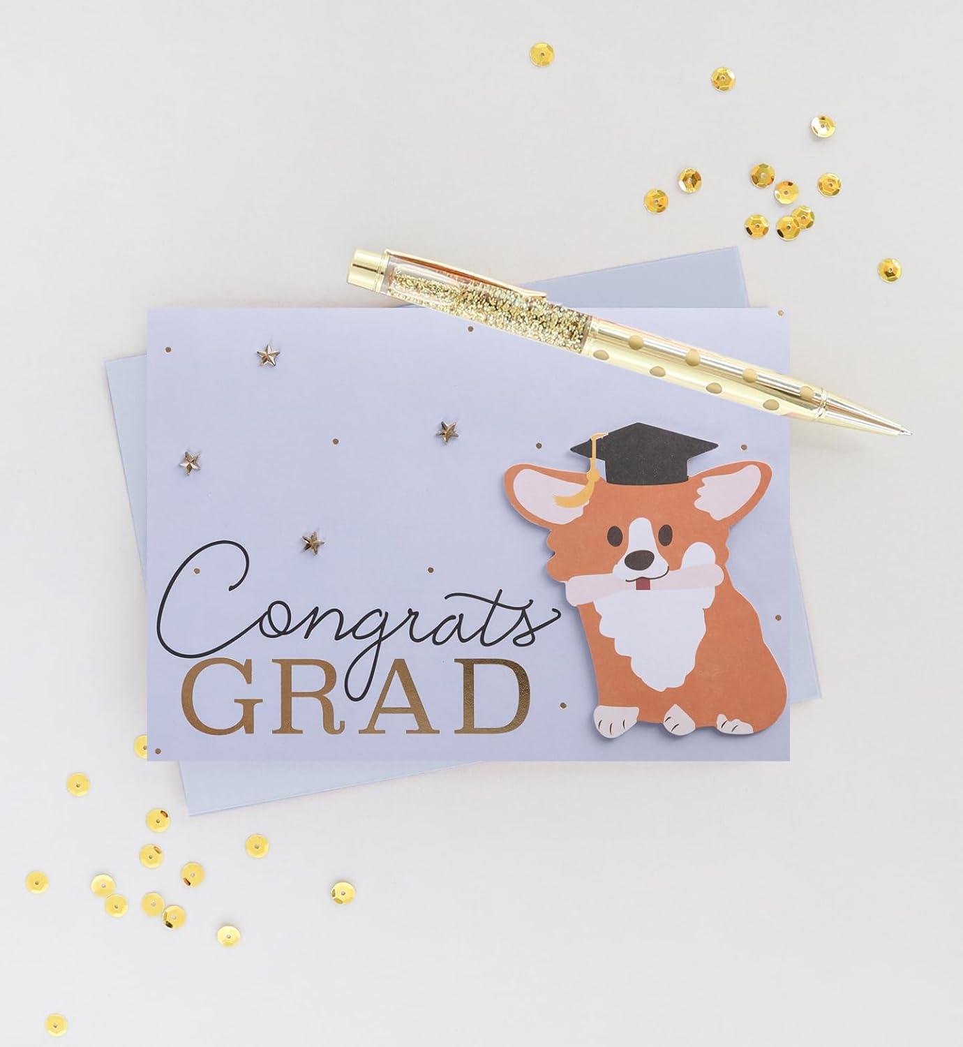 imageGraphique Pink Shaker Mothers Day Handmade Card ColorCoordinated Envelope 5 x 7Corgi Congrats