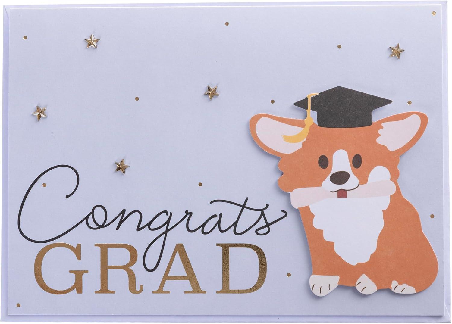 imageGraphique Pink Shaker Mothers Day Handmade Card ColorCoordinated Envelope 5 x 7Corgi Congrats