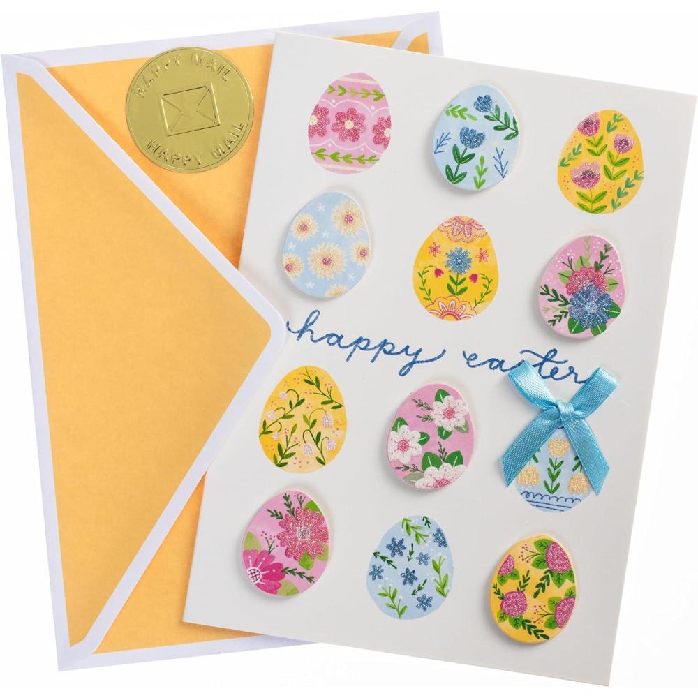 imageGraphique Easter Basket Handmade Card Holiday Greeting ColorCoordinated Envelope 5 x 7Colorful Eggs