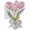 Graphique Easter Basket Handmade Card, Holiday Greeting, Color-Coordinated Envelope, 5” x 7”(Easter Tulips)