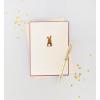 Graphique Easter Basket Handmade Card, Holiday Greeting, Color-Coordinated Envelope, 5” x 7”(Gold Petite Easter Bunny)