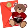 Graphique Handmade Valentine’s Day Card | Romantic and Cute | Him, Her, Kid | Color-Coordinated Envelope | 5″ x 7″… (Bear Heart)(Bear Heart)
