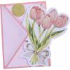 Graphique Easter Basket Handmade Card, Holiday Greeting, Color-Coordinated Envelope, 5” x 7”(Easter Tulips)