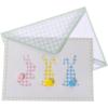 Graphique Easter Basket Handmade Card, Holiday Greeting, Color-Coordinated Envelope, 5” x 7”(Plaid Easter Bunnies)
