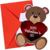 Graphique Handmade Valentine’s Day Card | Romantic and Cute | Him, Her, Kid | Color-Coordinated Envelope | 5″ x 7″… (Bear Heart)(Bear Heart)