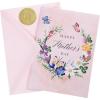 Graphique Pink Shaker Mother’s Day Handmade Card, Color-Coordinated Envelope, 5” x 7”(Flowers and Butterflies)