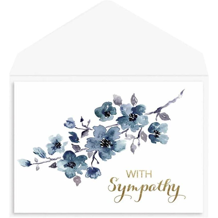imageGraphique Cherry Blossom Sunset Sympathy Card Condolence and Bereavement Thinking of You Grief and Loss Family and Friends ColorCoordinated Envelope 5quot x 7quotBlushing Blue