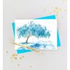 Graphique Cherry Blossom Sunset Sympathy Card, Condolence and Bereavement, Thinking of You, Grief and Loss, Family and Friends, Color-Coordinated Envelope, 5″ x 7″(Watercolor Willow)