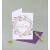 Graphique Cherry Blossom Sunset Sympathy Card, Condolence and Bereavement, Thinking of You, Grief and Loss, Family and Friends, Color-Coordinated Envelope, 5″ x 7″(Lavender Wreath)