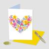 Graphique Four Leaf Clover Handmade Card | Irish Luck | St. Patrick’s Day Greeting | Blank Inside | Color-Coordinated Envelope | 5″ x 7″(Blank Floral Heart)
