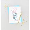 Graphique Four Leaf Clover Handmade Card | Irish Luck | St. Patrick’s Day Greeting | Blank Inside | Color-Coordinated Envelope | 5″ x 7″(You Got This)