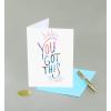 Graphique Four Leaf Clover Handmade Card | Irish Luck | St. Patrick’s Day Greeting | Blank Inside | Color-Coordinated Envelope | 5″ x 7″(You Got This)