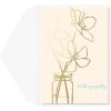 Graphique Cherry Blossom Sunset Sympathy Card, Condolence and Bereavement, Thinking of You, Grief and Loss, Family and Friends, Color-Coordinated Envelope, 5″ x 7″(Gold Flowers)