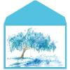 Graphique Cherry Blossom Sunset Sympathy Card, Condolence and Bereavement, Thinking of You, Grief and Loss, Family and Friends, Color-Coordinated Envelope, 5″ x 7″(Watercolor Willow)