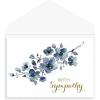 Graphique Cherry Blossom Sunset Sympathy Card, Condolence and Bereavement, Thinking of You, Grief and Loss, Family and Friends, Color-Coordinated Envelope, 5″ x 7″(Blushing Blue)