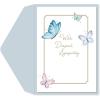 Graphique Cherry Blossom Sunset Sympathy Card, Condolence and Bereavement, Thinking of You, Grief and Loss, Family and Friends, Color-Coordinated Envelope, 5″ x 7″(Butterflies)