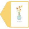 Graphique Balloon Get Well Card, Feel Better Soon, Recovery, Family and Friends, Color-Coordinated Envelope, 5″ x 7″(Daisies)