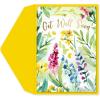 Graphique Balloon Get Well Card, Feel Better Soon, Recovery, Family and Friends, Color-Coordinated Envelope, 5″ x 7″(Floral Watercolor)