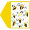Graphique Balloon Get Well Card, Feel Better Soon, Recovery, Family and Friends, Color-Coordinated Envelope, 5″ x 7″(Get Well Bees)