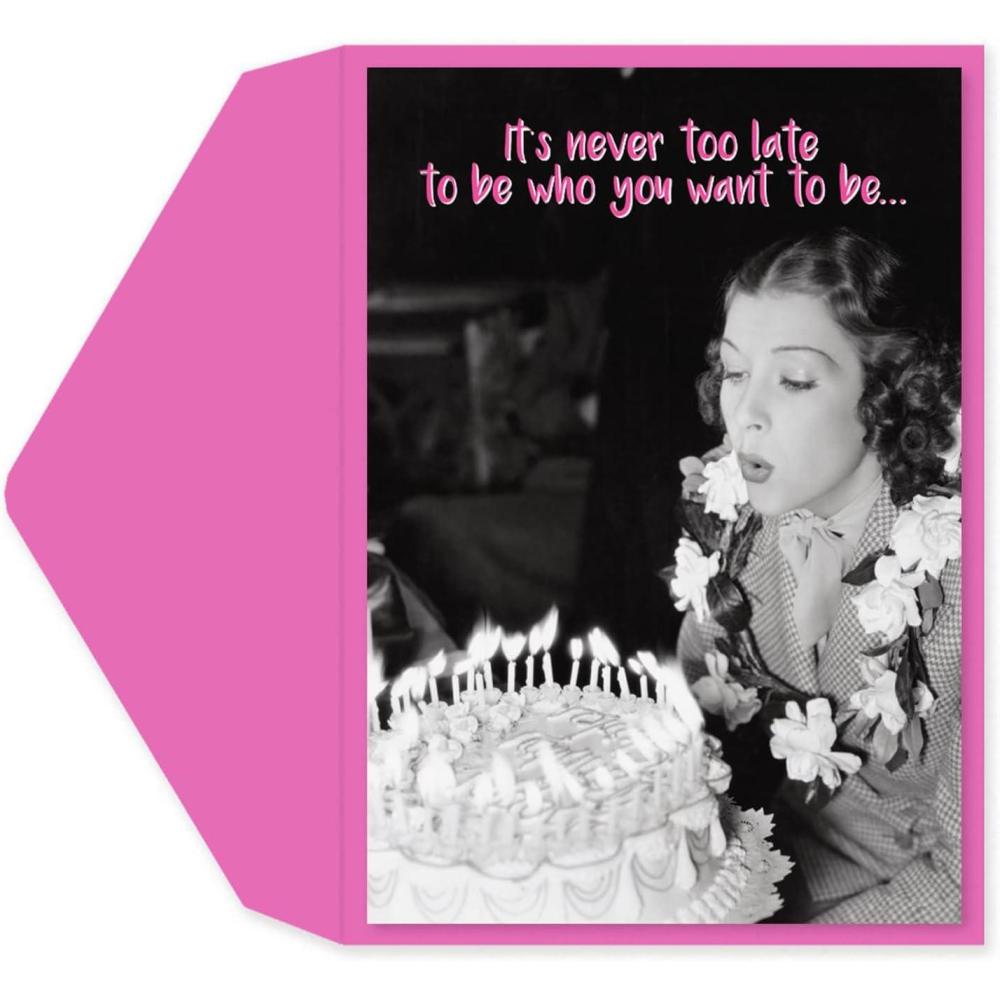 imageGraphique Party Cats Birthday Card Family and Friends ColorCoordinated Envelope 5quot x 7quotNever Too Late