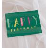 Graphique Bicycle with Balloons Birthday Card | Family and Friends | Embellished with Gold Foil Accents | Color-Coordinated Envelope | 5″ x 7″(Green Watercolor)