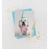 Graphique Party Cats Birthday Card, Family and Friends, Color-Coordinated Envelope, 5″ x 7″(Puppy Party Hat)